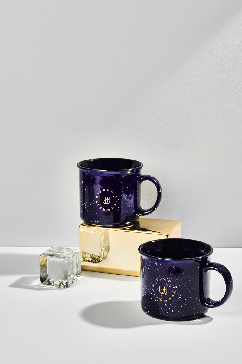 Soho Waterworks branded coffee mugs